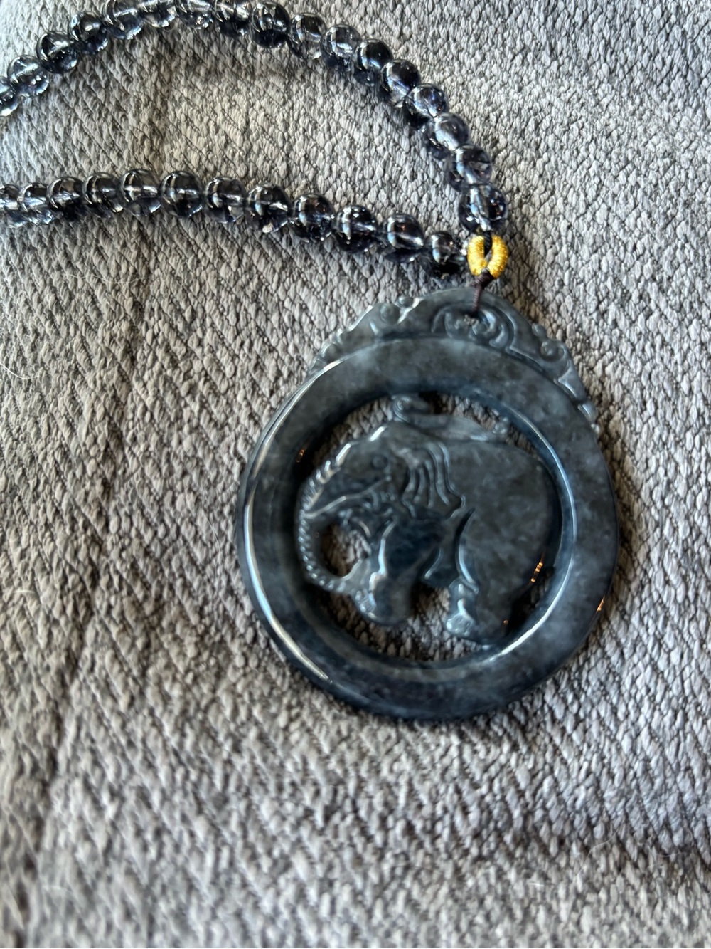 Handcrafted Wuji Jadeite Elephant Pendant Necklace - Picture 13 of 13